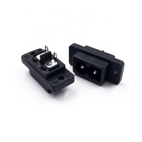 Ac Power Socket 2.5a 250v 2 Pin Inlet Male Iec Extension Connector Electric Industrial Inlet Plug And Fuse Holder Sockets